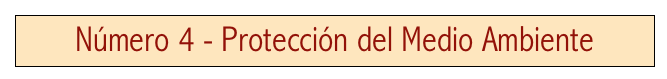 Número 4 - Protección del Medio Ambiente